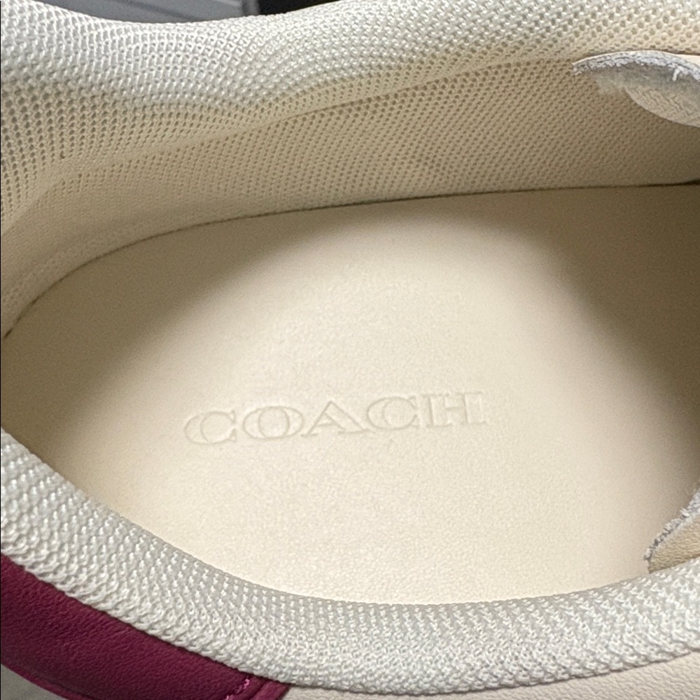 🐴 Coach High Line Leather Sneakers in Pink/Chalk. Size 10. New! - Picture 7 of 16